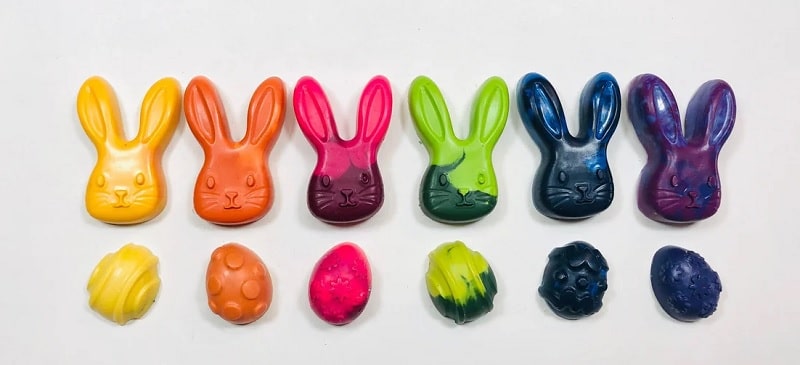 easter bunny and egg handmade crayons