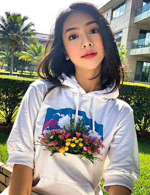 Anya Geraldine White Hoodie