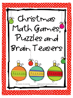 http://www.teacherspayteachers.com/Product/Christmas-Math-Games-Puzzles-and-Brain-Teasers-263764