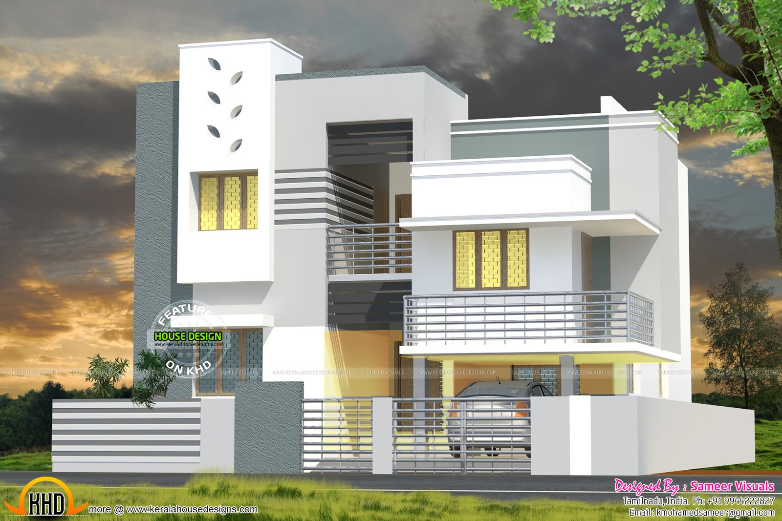 Modern house  design  3000 sq ft Kerala home  design  and 