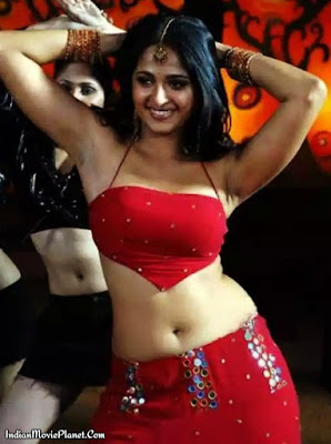 anushka shetty hot navel showing red dress navel show images