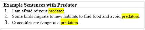 23 Example Sentences with "Predator" and Its Definition.