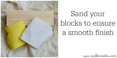 Sand Your Blocks to Ensure a Smooth Finish - DIY Holiday Decor Blocks Project