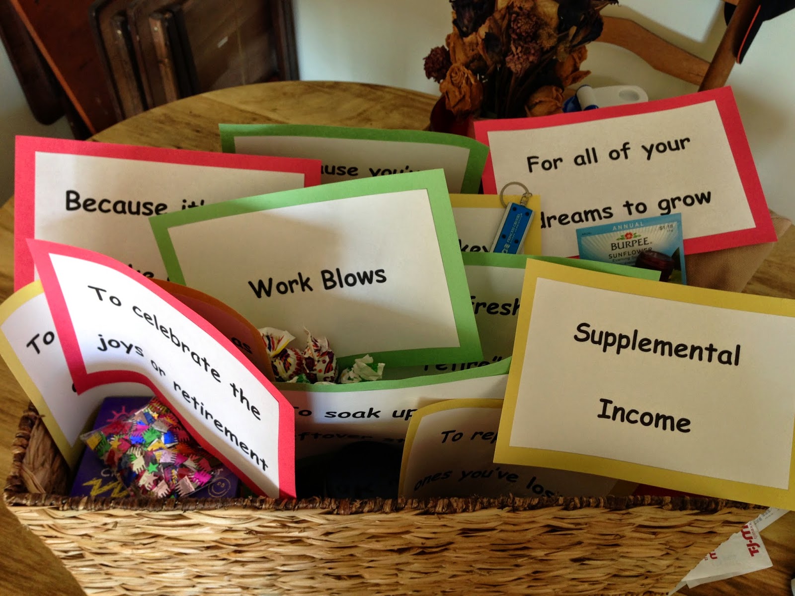 diy ideas to put in a retirement gift basket | just b.CAUSE