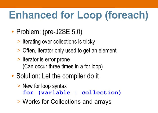 The enhanced for loop provides the cleanest agency to loop through an array or collection inwards How does Enhanced for loop plant inwards Java?