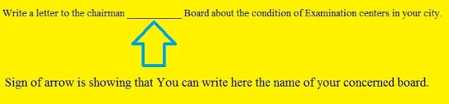 Write a letter to the Chairman Rawalpindi Board about the condition of examination centers in your city.