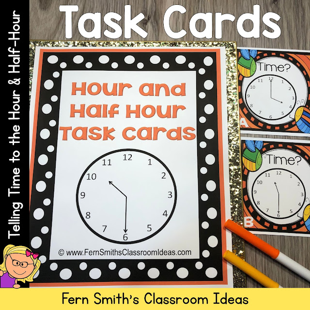 Click Here to Grab These Spring Cute Bugs Telling Time to the Half-Hour and Hour Task Cards For Your Classroom Today!