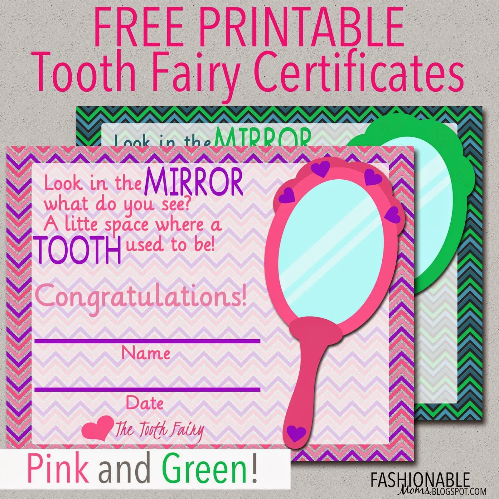 My Fashionable Designs Free Printable Tooth Fairy Certificates