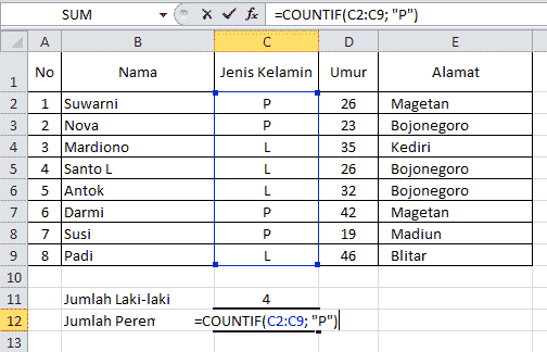 menghitung jumlah huruf, kata, maupun angka dalam sel di ms excel