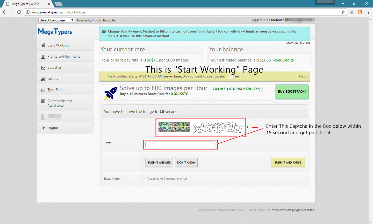 Earn Bitcoins Fast By Just Typing Captchas - 