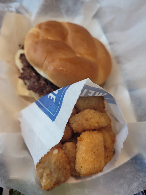 Mushroom & Swiss Butterburger and cheese curds, from Culver's