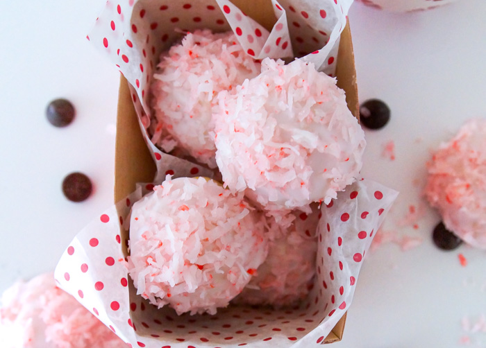 Pink Snowball Cookies, close up