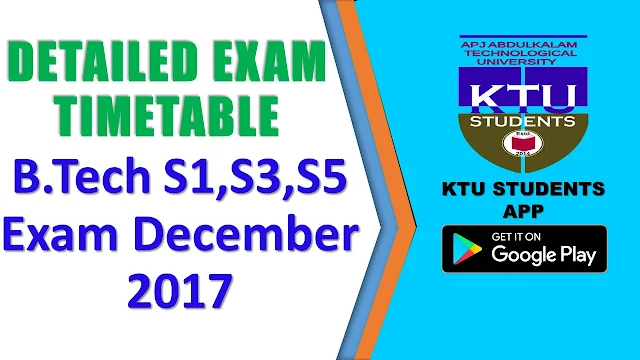 KTU exam time tables