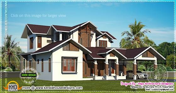 Kerala style contemporary mix home