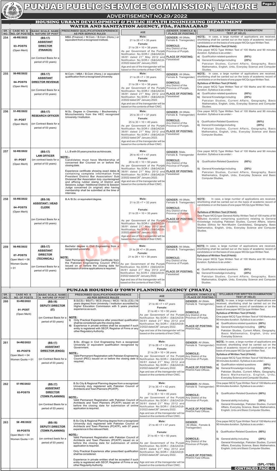 PPSC Jobs Police Inspectors and Clerks and Assistant Directors Jobs 2022