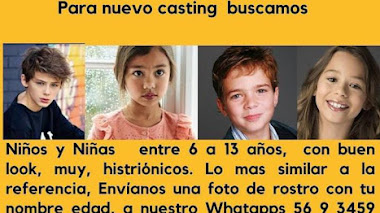 CASTING en SANTIAGO de CHILE: Se buscan NIÑOS, NIÑAS y ADOLESCENTES para COMERCIAL entre 6 a 13 años