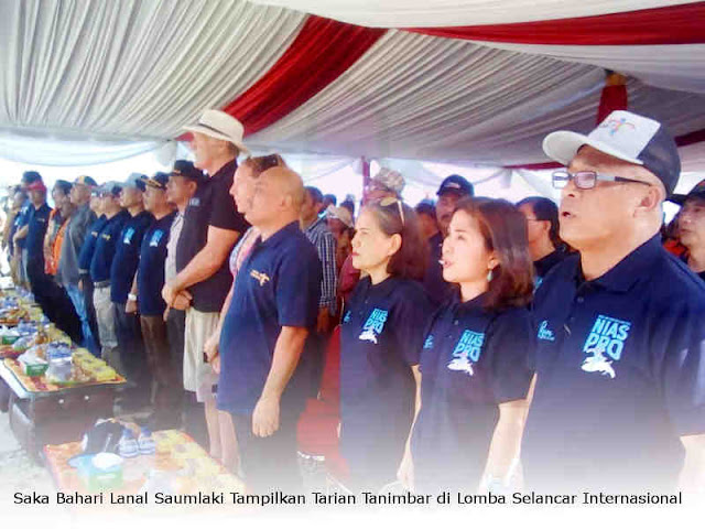 Saka Bahari Lanal Saumlaki Tampilkan Tarian Tanimbar di Lomba Selancar Internasional 