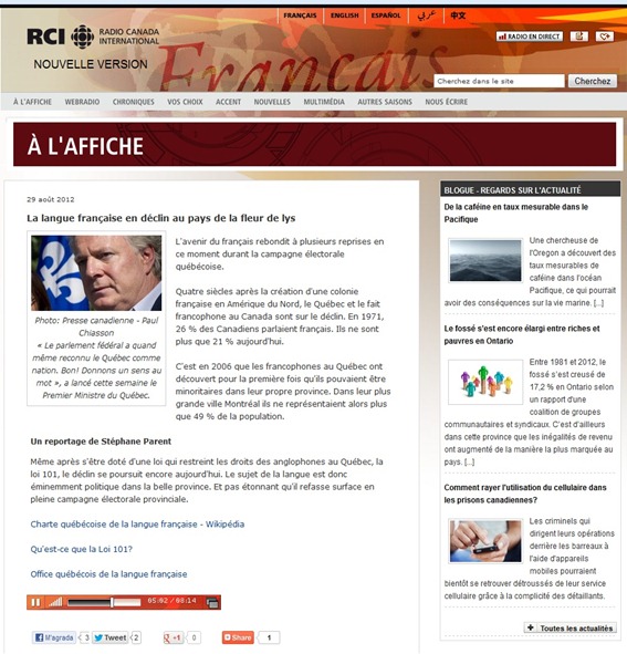 reportatge de RCI sus la lei 101