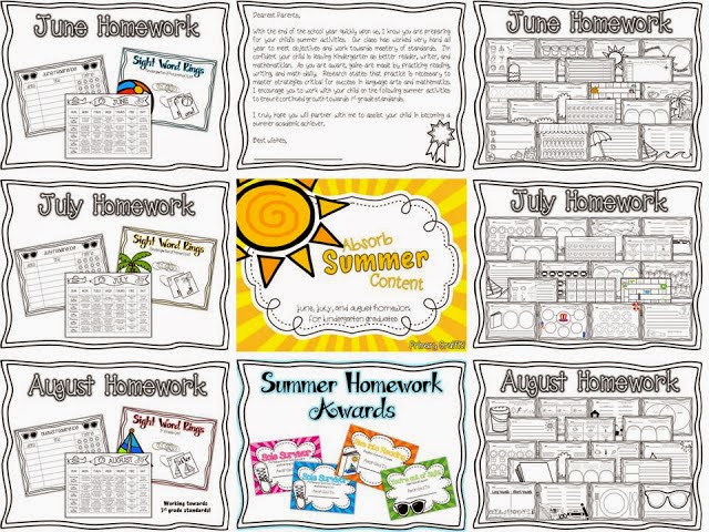 http://www.teacherspayteachers.com/Product/Absorb-Summer-Content-Homework-for-Kindergarten-Graduates-687451