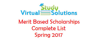 Merit Based Scholarships Spring 2017  