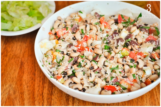 salada de feijão fradinho para churrasco