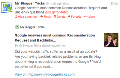 twitter cards for blogger