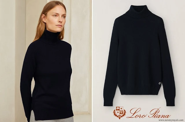 Princess Charlene wore Loro Piana Parksville Cashmere Turtleneck Sweater