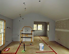1410098 Oct 16 Paint On One Great Room Wall Dried