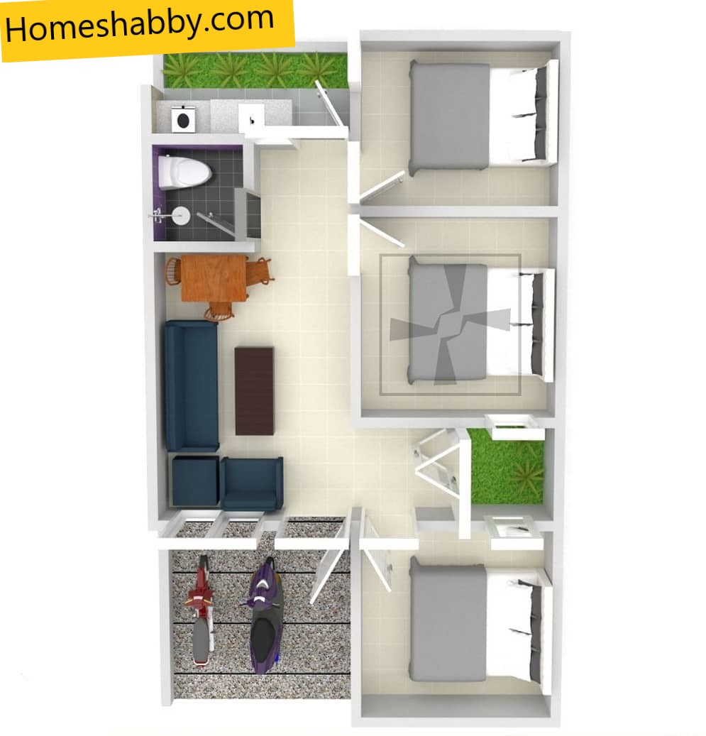 Kumpulan Desain  dan Denah Rumah  Type  36  Dengan 3  Kamar  Tidur  Versi Terbaru Homeshabby com 