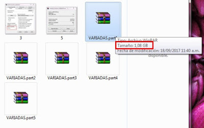 Cómo dividir archivos en varias partes con WinRAR