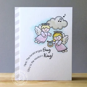 Sunny Studio Stamps: Little Angels Watercolored Holiday Christmas Card by Emily Leiphart.