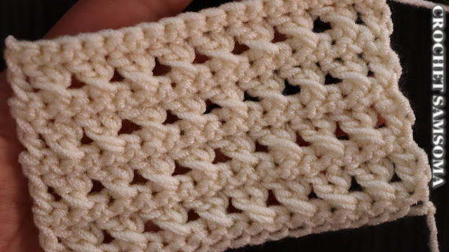 كروشيه غرزة X اكس بنمط جد سهل لعمل بلوزات سكارفات وبطانيات بيبي روعة Crossed Double Crochet Stitch