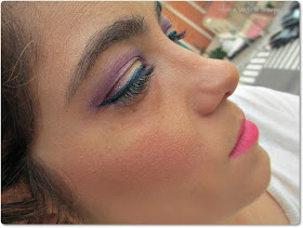 Maquillaje en amarillo y morado