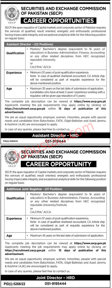 Latest Securities Exchange Commission of Pakistan Jobs March 2023