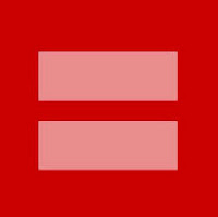 Marriage equality social media avatar: Pink equal-sign on red background