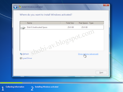 Partisi HDD Install Windows 7
