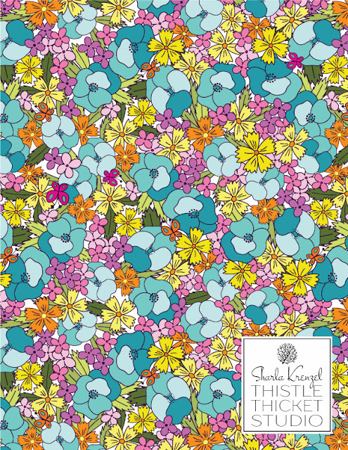 Pansy Parade Surface Pattern Designed By Thistle Thicket Studio. www.thistlethicketstudio.com