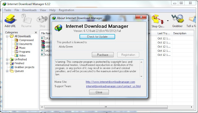 Internet Download Manager 6.12 Build 22