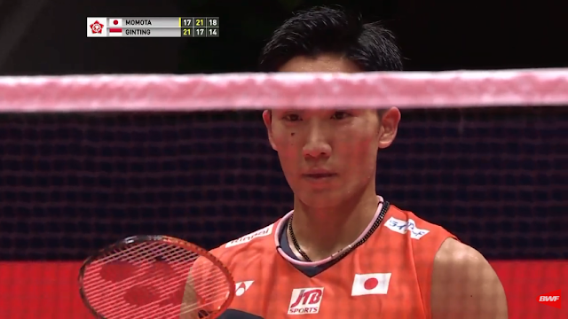 Ginting vs Momota. Foto:BWFWorldTV