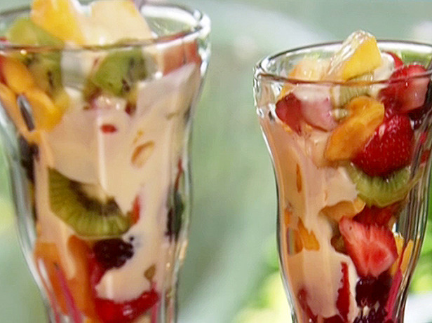 fruit salad with cream. 1 cup thick all purpose cream