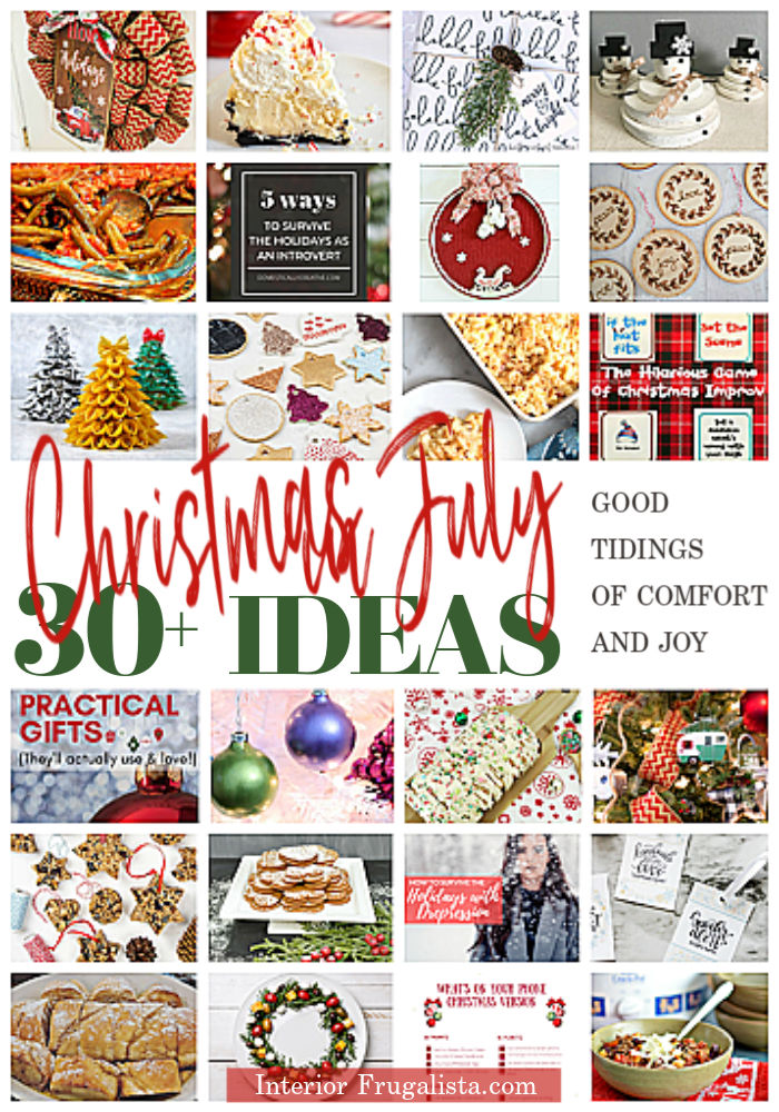 Over thirty inspiring Christmas In July ideas for the upcoming holiday season for those of you who like to plan ahead. Bringing you good tidings of comfort and joy from gift-giving ideas, DIY holiday decor, festive holiday crafts, recipe ideas, and so much more from the Holiday Ideas Blog Hop Tour. #ChristmasInJuly #12DaysofChristmasIdeas #holidayideas #christmasideas #christmas2020