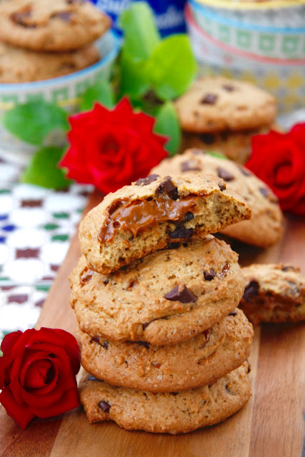 Cookies-de-platano-chocolate-dulce-de-leche