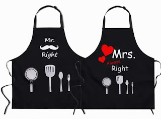 Mr & Mrs couple kitchen aproan