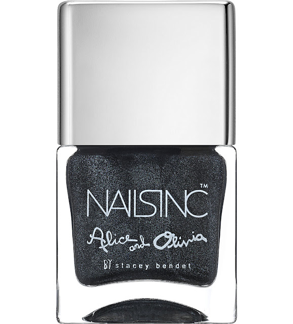 nails inc gun metal nail polish, dark silver nail polish, sparkly grey nail polish, 