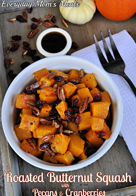 Roasted Butternut Squash with Pecans & Cranberries