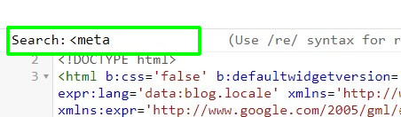 meta tag search blogger theme html code
