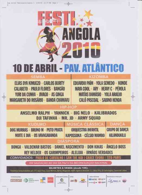 Festi Angola 10 de Abril Lisboa - Pavilhao Atlantico