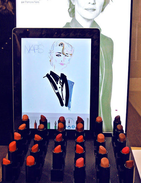 Nars by Ben Liu, Hudsons Bay, LaBaie, Montreal, Canada, Beauty Event, custom Portrait, fashion illustration, Montreal Best illustrator, Charlotte Rampling portrait drawn by Ben Liu on iPad,