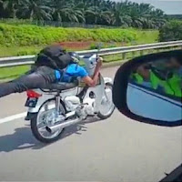 Remaja tunggang motosikal melakukan aksi Superman dan zig zag berulang kali ditahan polis