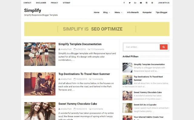 simplif responsive personal blogger template free download